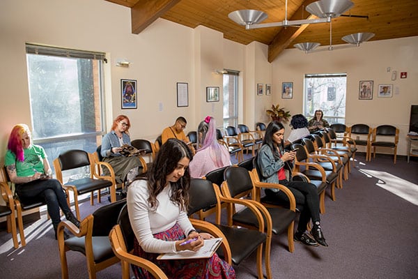 Models pose as patients in the waiting room.